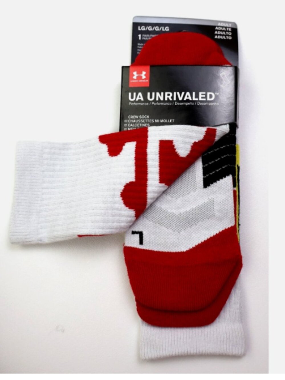 Under Armour UA Unrivaled Maryland Unisex Crew Socks Size L Adult Men Women New